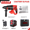 ONEVAN Rechargeable Electric Rotary Hammer 10600BPM Cordless Hammer Impact Drill Woodworking Power Tools For 21V  18V Battery