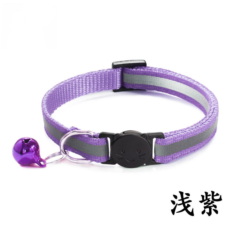 Reflective Nylon Dog Collar Night Safety Flashing Light Up Adjustable Dog Leash Pet Collar for Cats and Small Dogs Pet Supplies