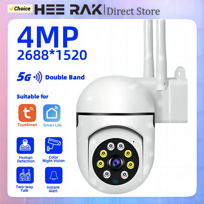 5G Tuya 3MP/4MP WiFi Smart IP Camera AI Human Detect Color Night Vision Surveillance Camera Smart Life Baby Monitor Smart Home