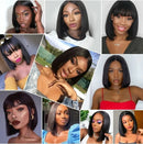 Straight Short Bob Human Hair Wigs 13x6 Hd Lace Front Wigs 10 12 16 Inch Glueless 13x4 Lace Frontal Black Wig