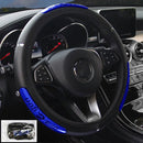 Car Steering Wheel Covers 100% Gloednieuwe Reflecterende Kunstleer Elastische China Dragon Ontwerp Auto Stuurwiel Beschermer