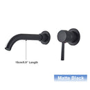 Black Basin Faucet Wall Mounted Gold 360° Rotating Bathroom Sink Faucets Embedded Hot Cold Water Mixer Tap Dual Hole Basin Crane