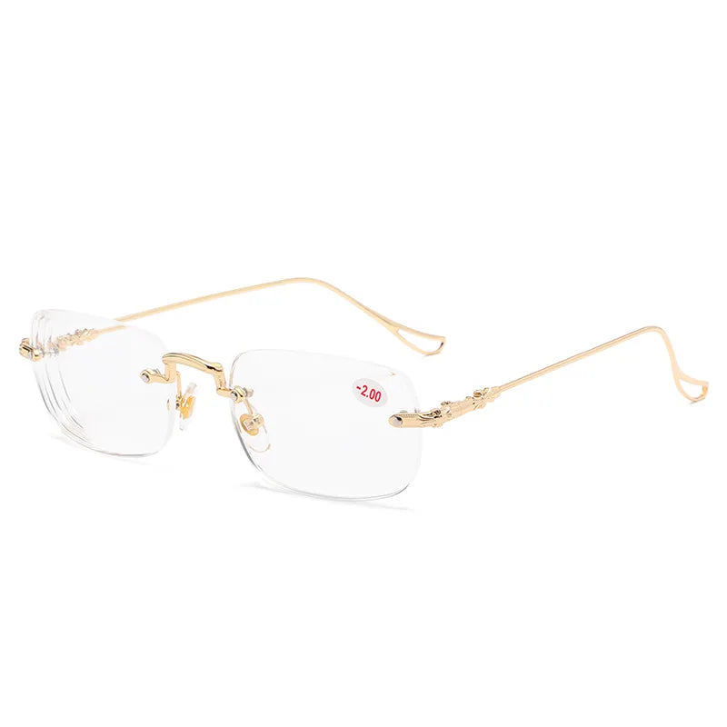 Anti Blue Light Rimless Myopia Glasses Women Men Luxury Metal Ultralight  Eyeglasses Frameless Eyeglasses -1.0...To -6.0