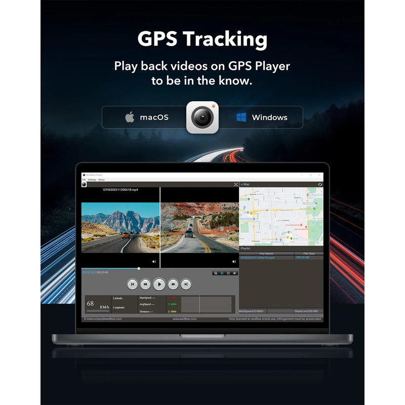 WOLFBOX G930 10 Inch Wifi Dash Camera 4K Car DVR FOV 140 Mirror Camera Dash Cam Car 24H Parking View Touch Screen Video Recorder