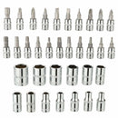 46PCS Ratchet Wrench Set Kit 1/4' Metric Drive Ratchet Phillips Torx Bits Allen Key Screwdriver Professional Metalworking Tool