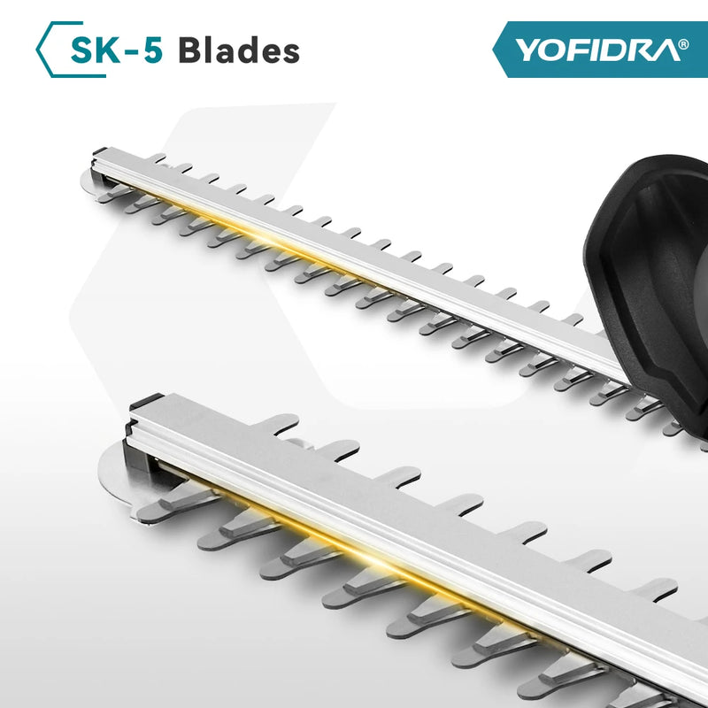 YOFIDRA Cordless Electric Hedge Trimmer 2000W 15000RPM Pruning Saw Lawn Mower Garden Trimming Power Tools For Makita Battery Pin