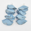 New Bohemia Handmade Four Denim Liner Flower Drop Earrings for Women Statement Earring
