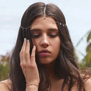 Stonefans Bohemia Headband Crystal Hair Jewelry Women Metal Head Chain Headpiece Indian Boho Headdress Wedding Hair Accessories