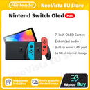 Nintendo Switch OLED Video Game Console with Joy Con 7 Inch OLED Screen TV Tabletop Handheld Mode 64GB White and Blue Red Set