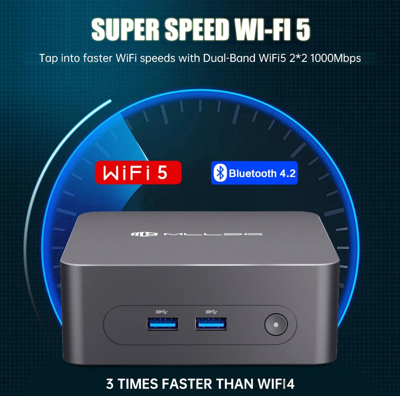 MLLSE G3 Mini PC Intel N100 CPU DDR4 16GB RAM 512GB SSD WiFi5 BT4.2 Windows 11 Mini Desktop Computer