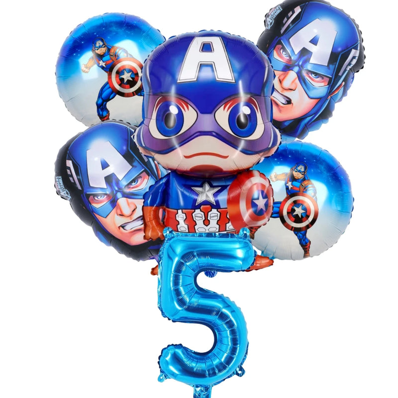 Cartoon Captain America Theme Disposable Tableware Set Birthday Party Dress up Balloon Decoration Baby Shower Background Cloak