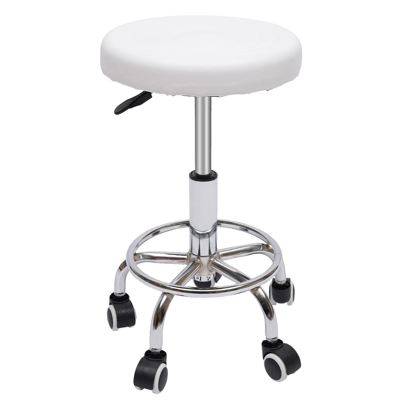 Adjustable Salon Chair with 360° Swivel Wheels 44-57cm Height Adjustable Hydraulic Rolling Rotating Stool for Home/Office/Bar