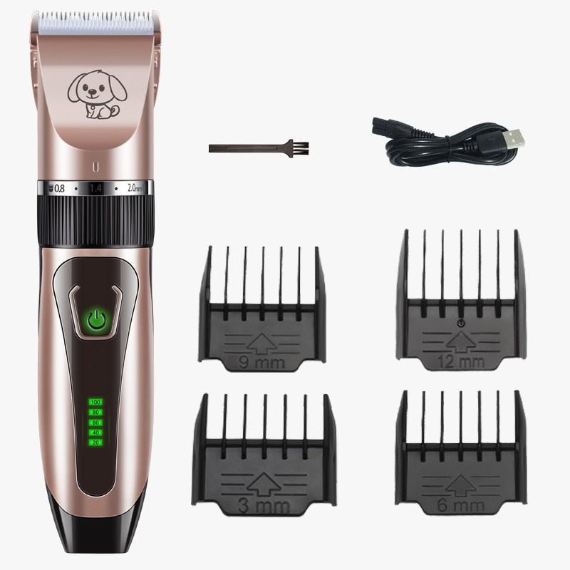 Dogs Clipper Grooming Clipper Kit USB Professional Rechargeable Low-Noise Clipper For Dog  Pets Hair Trimmer Display Battery