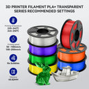 JAYO PLA PLUS Transparente 3D Printer Filament 1.75mm 1.1KG/Rolls 3D Printing Materials for 100% No Bubble &FDM 3D Pen DIY Gift