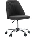 JHK Bürostuhl ohne Armlehnen, kleiner Schreibtischstuhl, niedlicher Schminkstuhl, drehbarer Stuhl mit Rückenlehne, moderner Stoff mit Rollen, drehbarer Arbeitsstuhl für Zuhause und Gaming
