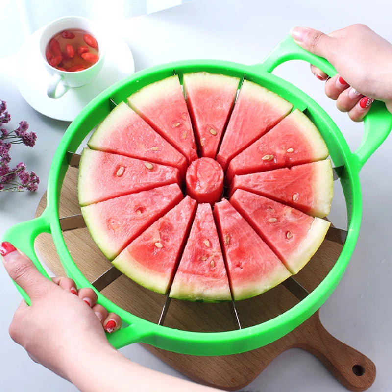 Watermelon Slicer Cutter Stainless Steel Large Size Sliced Watermelon Cantaloupe Slicer Fruit Divider Kitchen Gadgets Items