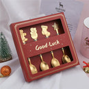 4pcs New Year 2023 Christmas Spoon Xmas Gifts Party Table Ornaments Milk Coffee Spoon Christmas Kitchen Decorations Tableware