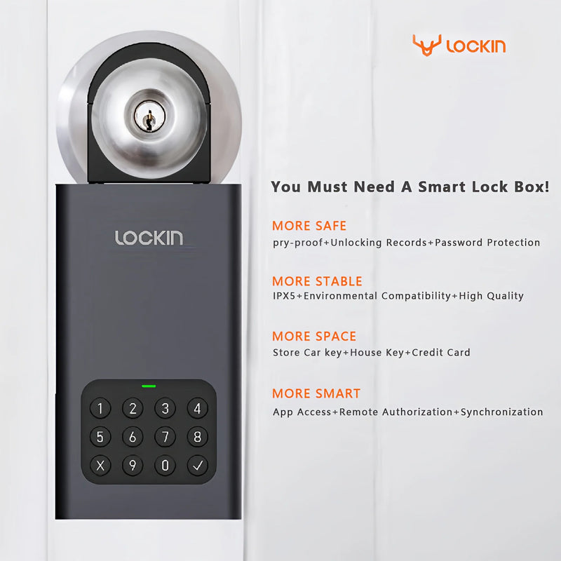 Lockin Key Safe Box Tuya Smart Key Lock Box Safe Password Wireless Storage Alloy BOX Waterproof Bluetooth Remote Control Safes