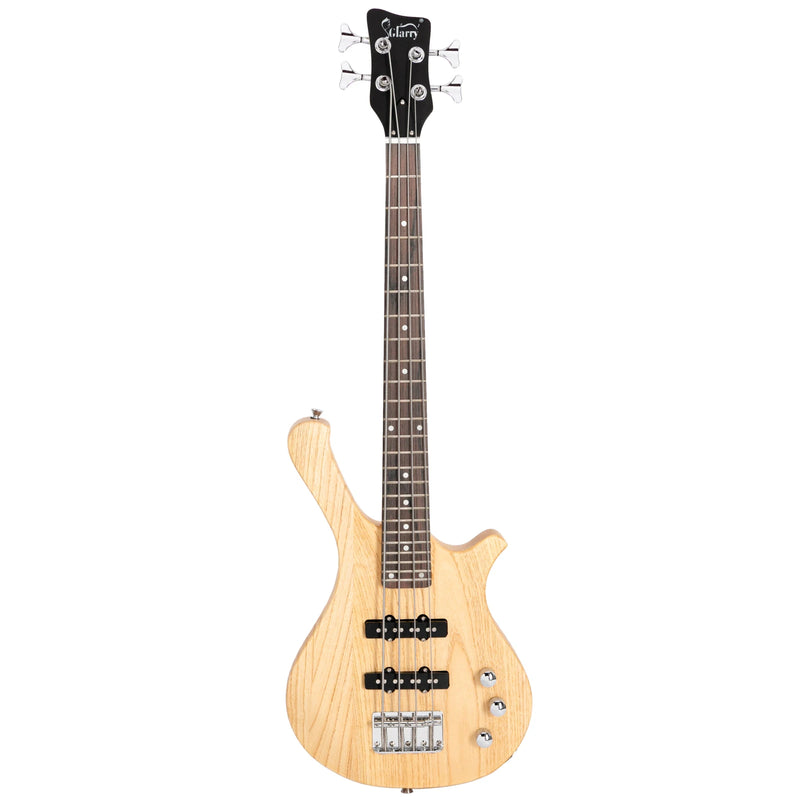 Glarry GW101 36in Small Scale Electric Bass Guitar Suit With Mahogany Body SS Pickups, Guitar Bag, Strap, Cable Burlywood