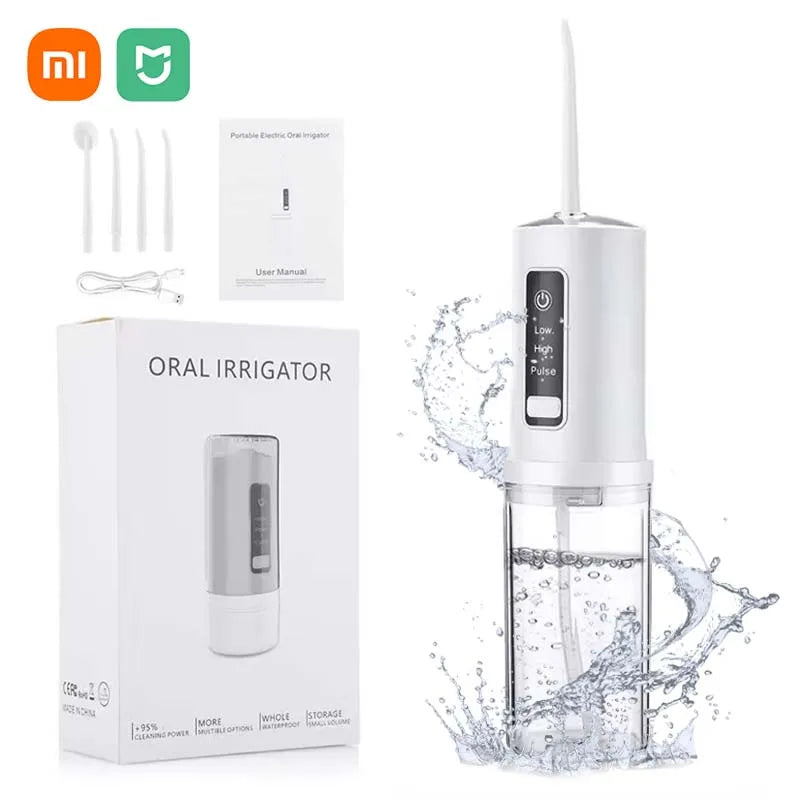 Xiaomi Electric Oral Irrigator Pulse Portable USB Rechargeable 200ML Multiple Gear Teeth Cleaner Waterproof Travelling 4 Nozzles