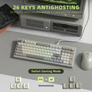 WOMIER Retro Grey DK98 Wired Gaming Keyboard Silent Membrane Key with Volume Knob Anti-Ghosting Splash-Proof for PC Laptop Gamer