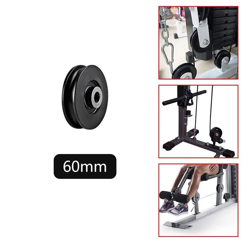 50-160mm Gym Bearing Pulley Wearproof Nylon Bearing Pulley Wheel Cable Universal Fitness Gum Bearing Pulley Fitness Equipment