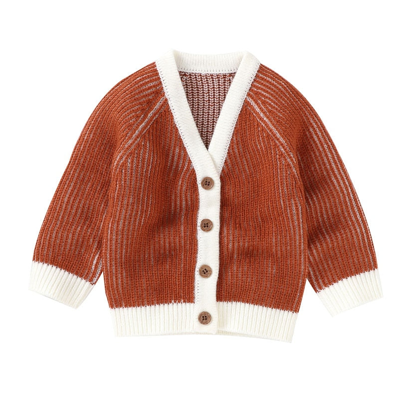 Spring Autumn Newborn Infant Baby Girl Boy Cardigan Clothes Winter Jacket Warm Coat Knitted Sweater Hooded Button Outwear