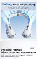 Rotor Neck Hanging Portable Fan, USB Rechargeable Adjustable Bladeless Turbo Cooling Fan for Dorm Home Outdoor
