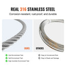 SucceBuy 600/1000ft 1/8" 7x7 Strands Wire Rope Kit with Cutter & Gloves 316 Stainless Steel Cable for Handrail Decking Fence