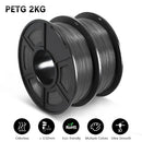 SUNLU 2KG 3D PLA/PETG/PLA PLUS/Clear Filament 1.75mm 2Roll 1KG 3D Printer Neatly Wound 3D Filament for 3D Printer& 3D Pen