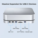 Elecife USB-C Dockingstation für Mac Mini 7-in-1 USB 3.0 Hub mit 2,5" HDD SATA Gehäuse TF SD Kartensteckplatz für Mac Studio Dock