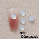 100pcs/Pack White Opal Drop Heart Mixed Shaped Resin Rhinestone Fancy Style Shiny 3D Manicure Nail Art Decoration Charms Jewelry