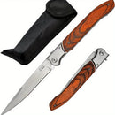 The Timber Edge | 12-Inch Stainless Steel Folding EDC Knife with Walnut Handle
