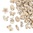 50pcs Easter Wooden Confetti Rabbit Carrot Eggs Kids Painting DIY Crafts Wood Slice 2025 Spring Easter Party Decoration For Home