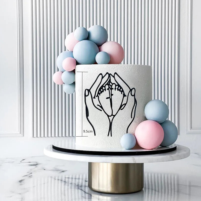 2023 New Baby's Happy Birthday Party Cake Topper Gold Cartoon Acrylic Cake Toppers for Baby Shower Cake gift Dessert Decoration