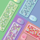 Kleines, frisches Macaron-Farben-Wireless-Tastatur- und Maus-Set für Mädchen – Hübsche, schokoladenfarbene, geräuschlose Tastatur in unendlichen Farben