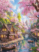 Huacan New Arrivals 2025 Diamond Painting Kit Landscape Diamond Embroidery Boat Seaside Rose Full Handmade Gift