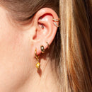 Vintage gold earring 925 sterling Silver Ear Needle Shell/Conch/Starfish Pendant Hoop Earrings for women Fashion Wedding Jewelry