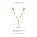 ROXI S925 Sterling Silver 1PC V Shaped Chain Tassel  Stud Earrings For Womens Earrings Korean Double Star piercing earrings