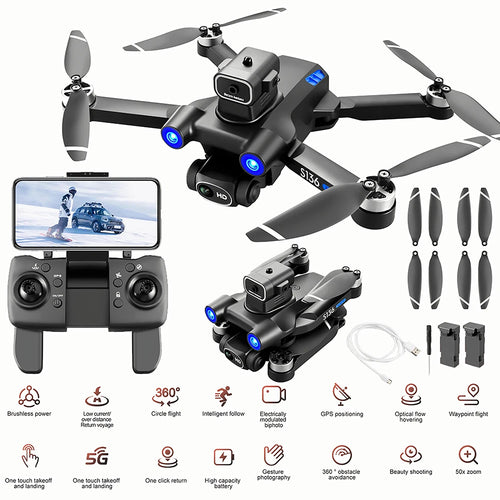 Light luxury S136 drone brushless motor, infrared obstacle avoidance, with two batteries, exquisite gifts