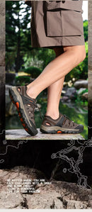 New Men Sandals Summer Casual Beach Shoes Breathable Anti-Slip Slip on Flat Sandals Male Outdoor Walking Slippers Comfortable