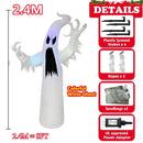 2.4M/8FT Halloween Inflatable Ghost Toy Model Built-in LED Holiday Party Decor Indoor Outdoor Terror Ornament Courtyard Prop