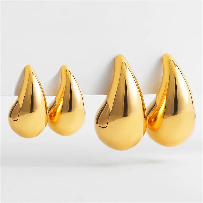Europe Retro Style Modern Jewelry New Gold Silver Color Teardrop Earrings For Women Girl Gift Hot Sale Popular Ear Accessories