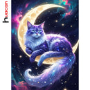 Huacan New Arrivals 2025 Diamond Painting Cat Moon Diamond Mosaic Animal Complete Kit Handmade Gift