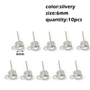 Stainless Steel Round Ball Post Earrings Stud Loops Earring Hooks Earplug  Fit Women DIY Earring Jewelry Making Christmas Craft