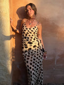 The Riviera | Polka-Dot Scarf-Sling Beach Maxi Dress