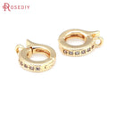 18K Gold Color Brass and Zircon Round Pendants Connector Charms Snap Clip Clasps Diy Jewelry Making Supplies Diy Accessories