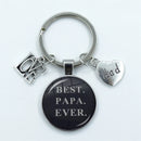 I Love Dad Keychain My Dad Is A Super Hero Pendant Glass Dome Cabochon Key Ring Father's Day Best Gift