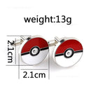 Pokemon Poke Ball Cufflinks Men's Shirt Cuffs Nail Fashion Personality Alloy French Round Button Men Sleeve Shirt Cufflinks