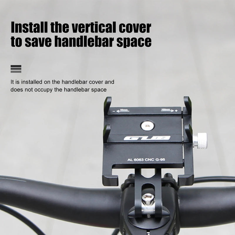 GUB Bike Cellphone Holder Aluminum Alloy Bike Mobile Phone Holder Bracket Adjustable Centered Installation Cycling Accessories